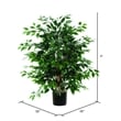 Pemberly Row 4' Artificial Ficus Extra Full Bush with Basket in Dark Green