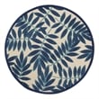 Pemberly Row Contemporary 4' Round Navy Indoor/Outdoor Plush Rug