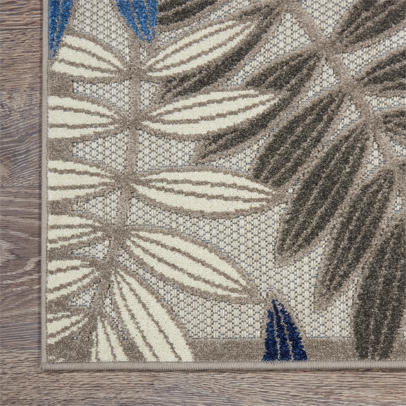 Pemberly Row 6'x9' Gray/Blue Indoor/Outdoor Polypropylene Rug