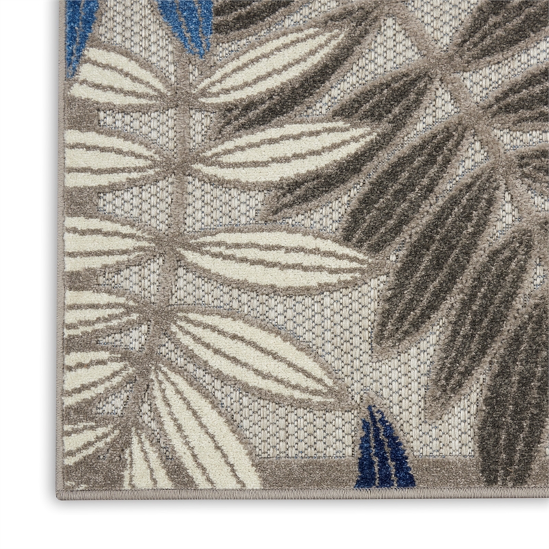 Pemberly Row 6'x9' Gray/Blue Indoor/Outdoor Polypropylene Rug