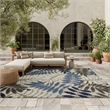 Pemberly Row 6'x9' Gray/Blue Indoor/Outdoor Polypropylene Rug