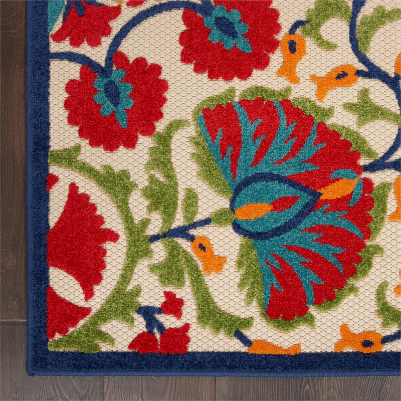 Pemberly Row 7'x10' Red/Multi Indoor/Outdoor Polypropylene Rug