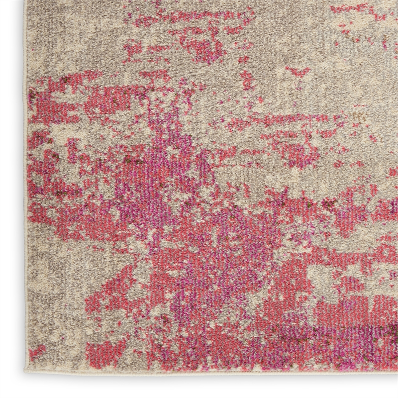 Pemberly Row Modern / Contemporary 3'x5' Ivory/Pink Indoor Rug