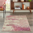 Pemberly Row Modern / Contemporary 3'x5' Ivory/Pink Indoor Rug