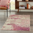 Pemberly Row Modern / Contemporary 3'x5' Ivory/Pink Indoor Rug