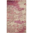 Pemberly Row Modern / Contemporary 3'x5' Ivory/Pink Indoor Rug