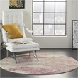 Pemberly Row 4' Round Ivory/Pink Modern Indoor Polypropylene Rug