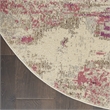 Pemberly Row 4' Round Ivory/Pink Modern Indoor Polypropylene Rug