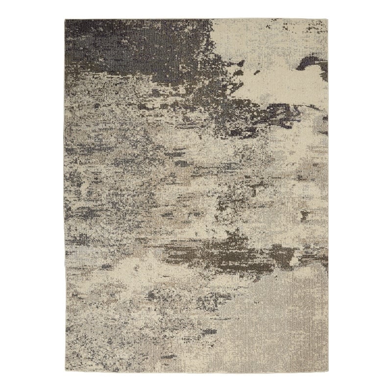 Pemberly Row Modern / Contemporary 9'x12' Ivory/Gray Indoor Rug