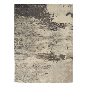 Pemberly Row Modern / Contemporary 9'x12' Ivory/Gray Indoor Rug