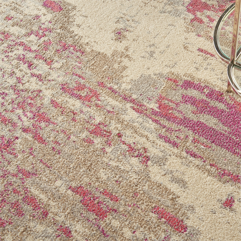 Pemberly Row 9'x12' Ivory/Pink Modern Indoor Polypropylene Rug