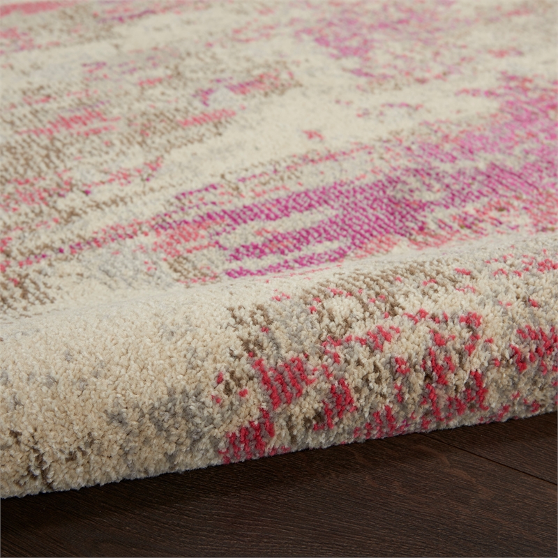 Pemberly Row 10'x14' Ivory/Pink Modern Indoor Polypropylene Rug
