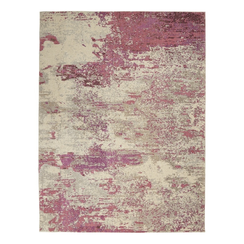 Pemberly Row 10'x14' Ivory/Pink Modern Indoor Polypropylene Rug