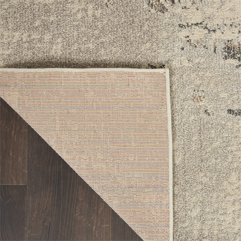 Pemberly Row Modern / Contemporary 2'x6' Ivory/Gray Indoor Rug