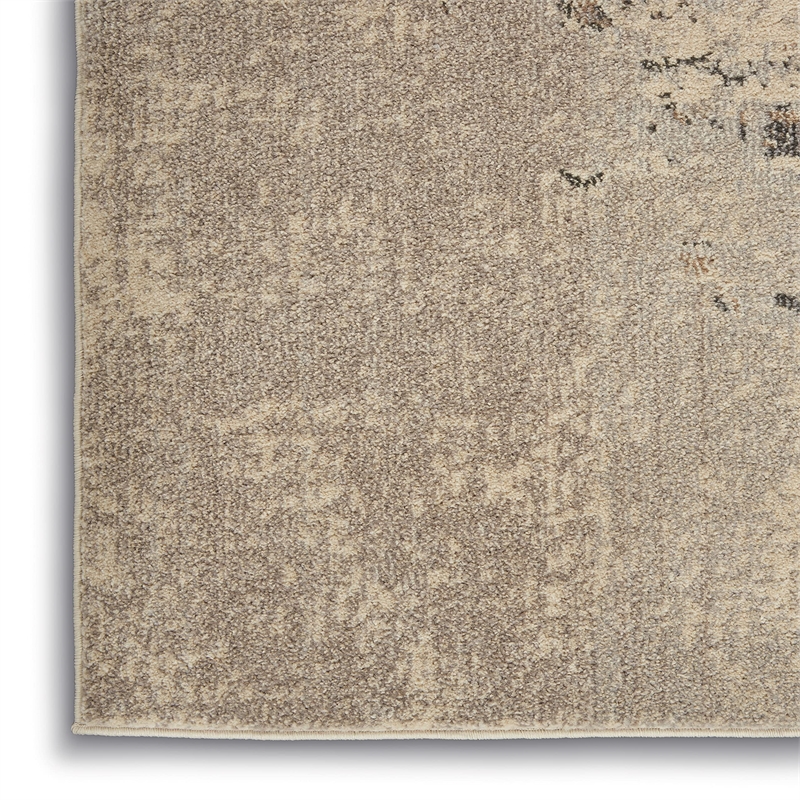 Pemberly Row Modern / Contemporary 2'x6' Ivory/Gray Indoor Rug