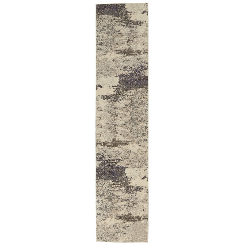 Pemberly Row Modern / Contemporary 2'x6' Ivory/Gray Indoor Rug