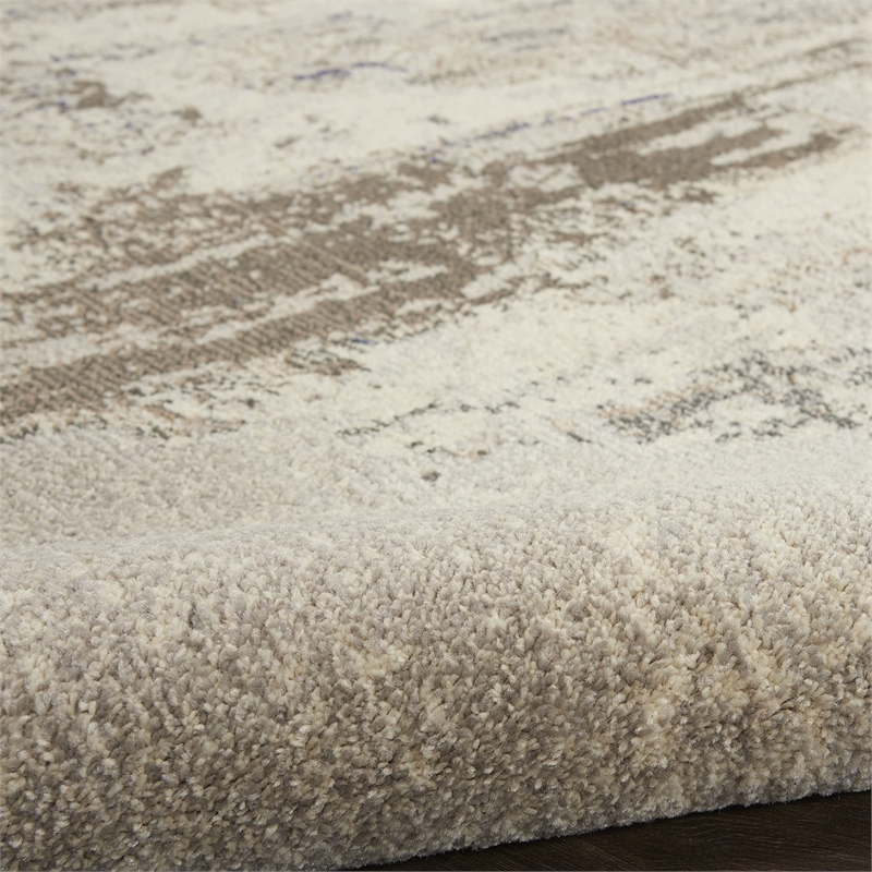 Pemberly Row Modern / Contemporary 2'x6' Ivory/Gray Indoor Rug