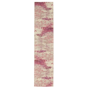 Pemberly Row Modern / Contemporary 2'x6' Ivory/Pink Indoor Rug