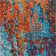 Pemberly Row 2'x4' Blue and Red Fabric Modern Area Rug (2'x4')