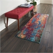 Pemberly Row 2'x4' Blue and Red Fabric Modern Area Rug (2'x4')