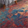 Pemberly Row 7'x10' Blue and Red Fabric Modern Area Rug (7'x10')