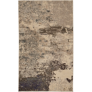 Pemberly Row Modern / Contemporary 3'x5' Ivory/Gray Indoor Rug