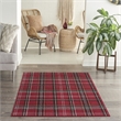 Pemberly Row Contemporary 2'x4' Red Rustic Indoor Polypropylene Rug