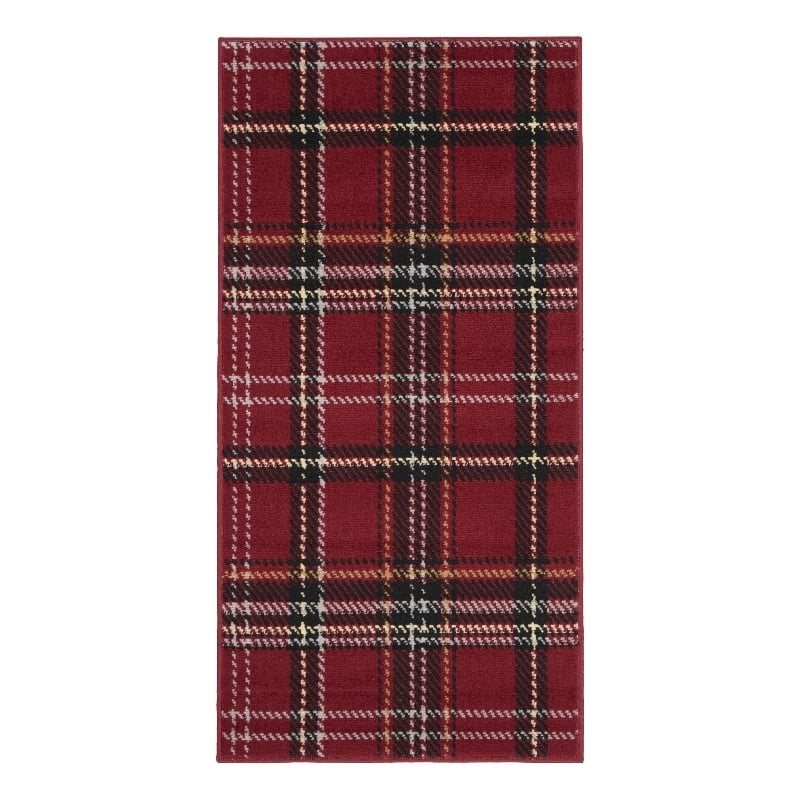 Pemberly Row Contemporary 2'x4' Red Rustic Indoor Polypropylene Rug