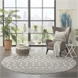 Pemberly Row 8' Round Gray Bohemian Indoor Polypropylene Rug