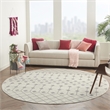 Pemberly Row 8' Round Ivory/Gray Bohemian Indoor Polypropylene Rug