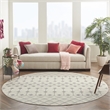 Pemberly Row 8' Round Ivory/Gray Bohemian Indoor Polypropylene Rug