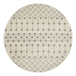 Pemberly Row 8' Round Ivory/Gray Bohemian Indoor Polypropylene Rug