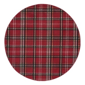 Pemberly Row Contemporary 5'3&quotxRound Red Rustic Indoor Polypropylene Rug