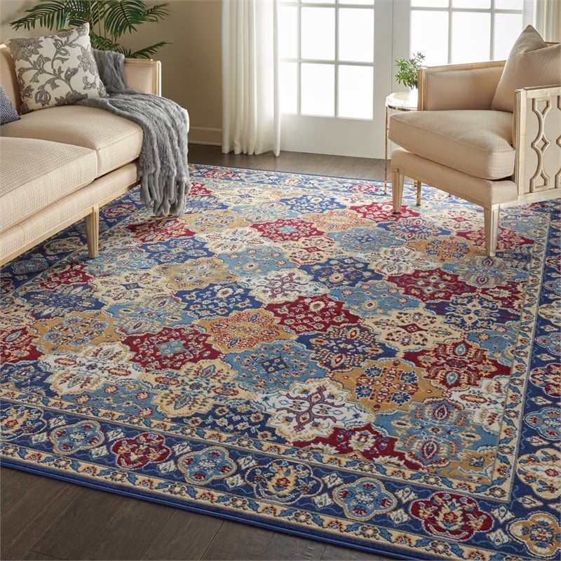Pemberly Row 8'x10' Multicolor Fabric Bohemian Area Rug (8'x10')