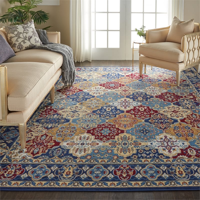 Pemberly Row 8'x10' Multicolor Fabric Bohemian Area Rug (8'x10')