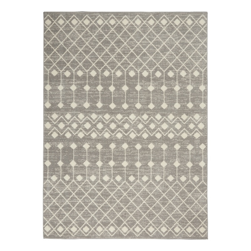 Pemberly Row Modern Transitional 6'x9' Bohemian Indoor Rug in Gray