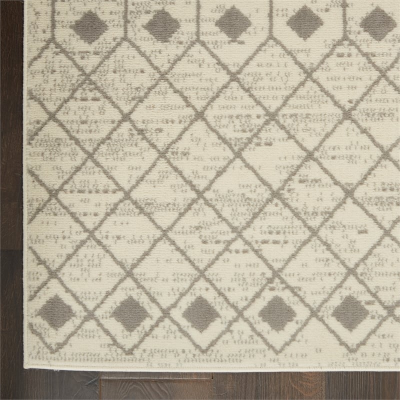 Pemberly Row 6'x9' Ivory/Gray Bohemian Indoor Polypropylene Rug