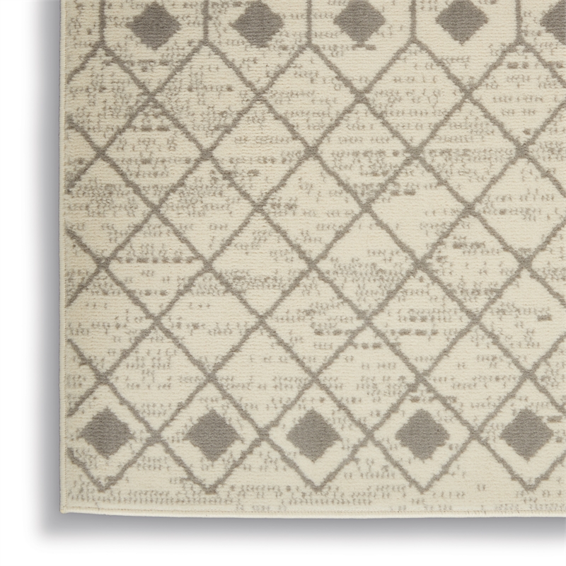 Pemberly Row 6'x9' Ivory/Gray Bohemian Indoor Polypropylene Rug