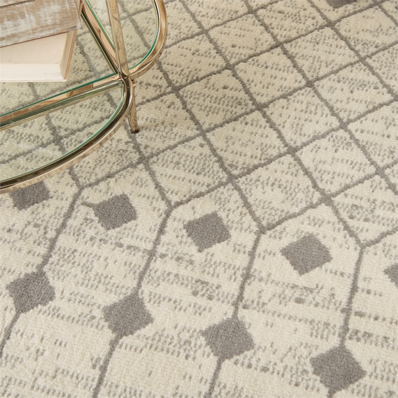 Pemberly Row 6'x9' Ivory/Gray Bohemian Indoor Polypropylene Rug