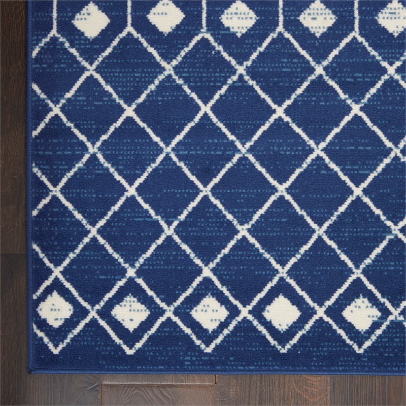 Pemberly Row Transitional 6'x9' Navy Bohemian Indoor Polypropylene Rug