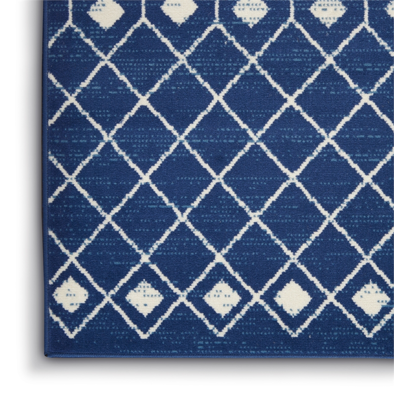 Pemberly Row Transitional 6'x9' Navy Bohemian Indoor Polypropylene Rug