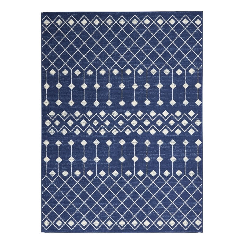 Pemberly Row Transitional 6'x9' Navy Bohemian Indoor Polypropylene Rug