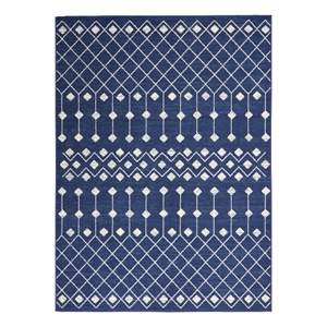 Pemberly Row Transitional 6'x9' Navy Bohemian Indoor Polypropylene Rug