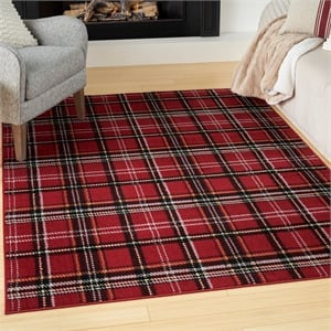 Pemberly Row Modern / Contemporary 5'3&quotx7'3&quot Red Rustic Indoor Rug
