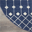Pemberly Row 8' Round Navy Bohemian Indoor Polypropylene Rug