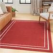 Pemberly Row Modern / Contemporary 4'x6' Brick/Ivory Plush Rug