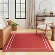Pemberly Row Modern / Contemporary 4'x6' Brick/Ivory Plush Rug