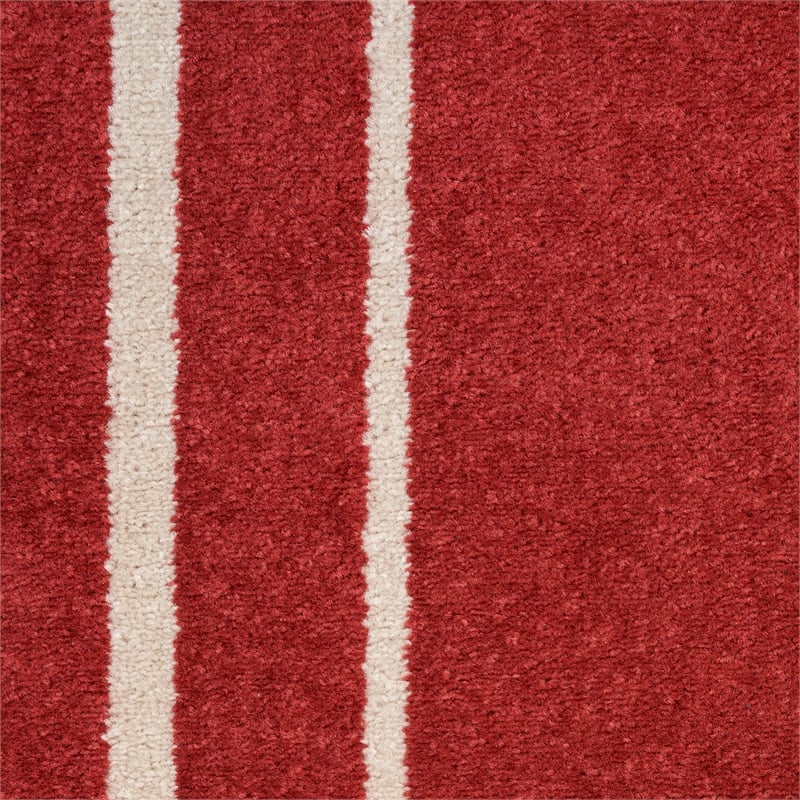 Pemberly Row Modern / Contemporary 4'x6' Brick/Ivory Plush Rug