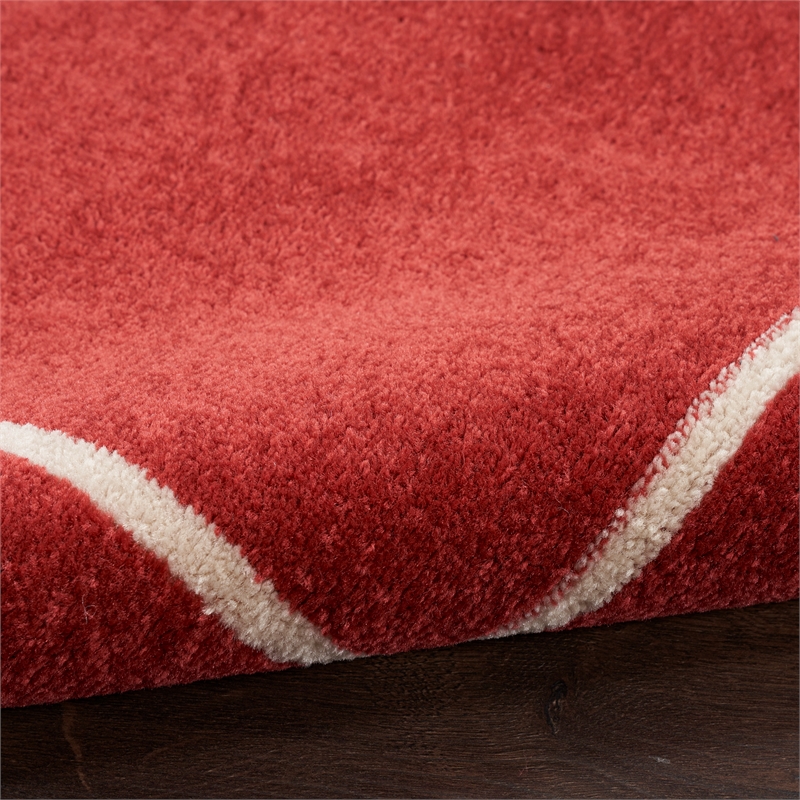 Pemberly Row Modern / Contemporary 4'x6' Brick/Ivory Plush Rug