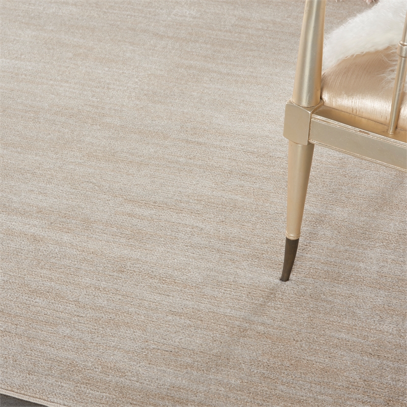 Pemberly Row Contemporary 5' Square Ivory Beige Indoor/Outdoor Rug